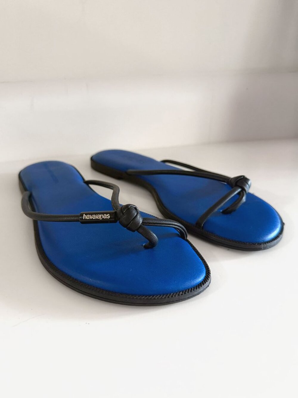 💙 Havaianas You Metallic Flip Flops — Black & Blue Size BR 38 / US 9